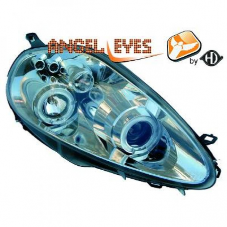 phares design, chrome, H1/H1, règl. électr., anneaux PUNTO phares design, chrome, H1/H1, règl. électr., anneaux PUNTO