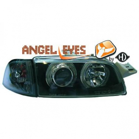 phares design, noir, H7/H7, règl. électr., anneaux PUNTO, phares design, noir, H7/H7, règl. électr., anneaux PUNTO,