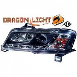 fari con LED diurni, DragonLights, nero STILO,