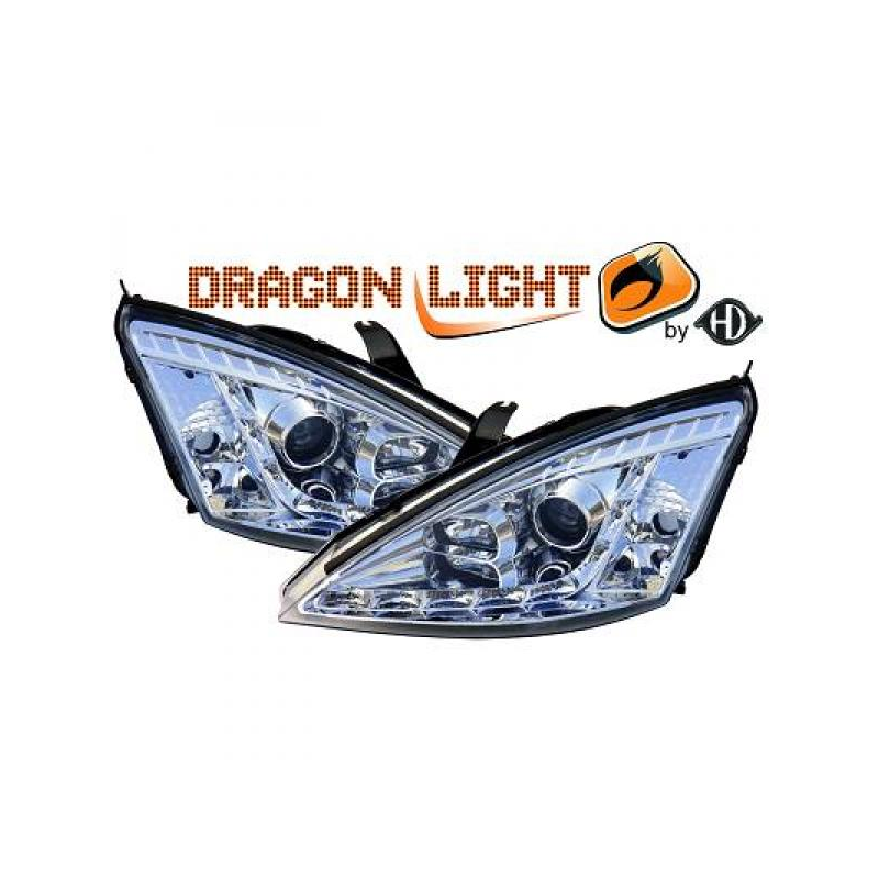 fari con LED diurni, DragonLights, chrome messa a FUOCO 