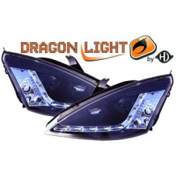 fari con LED diurni, DragonLights, nero FUOCO 