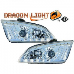 fari con LED diurni, DragonLights, chrome messa a FUOCO 