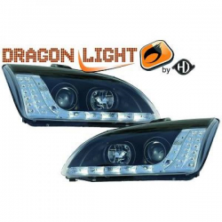 fari con LED diurni, DragonLights, nero FUOCO 