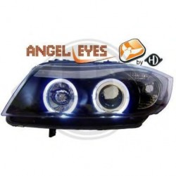  phares design, noir, H7/H1, régl. électr., anneaux        E90, 