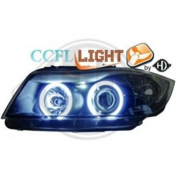  phares design angel eyes, CCFL Cool Lights, noir, H7+H1   BMW E90, 