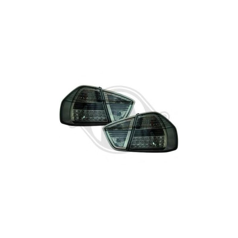  feux arrières design,  LED, set, noir, en 4 parties      BMW E90, Berline 