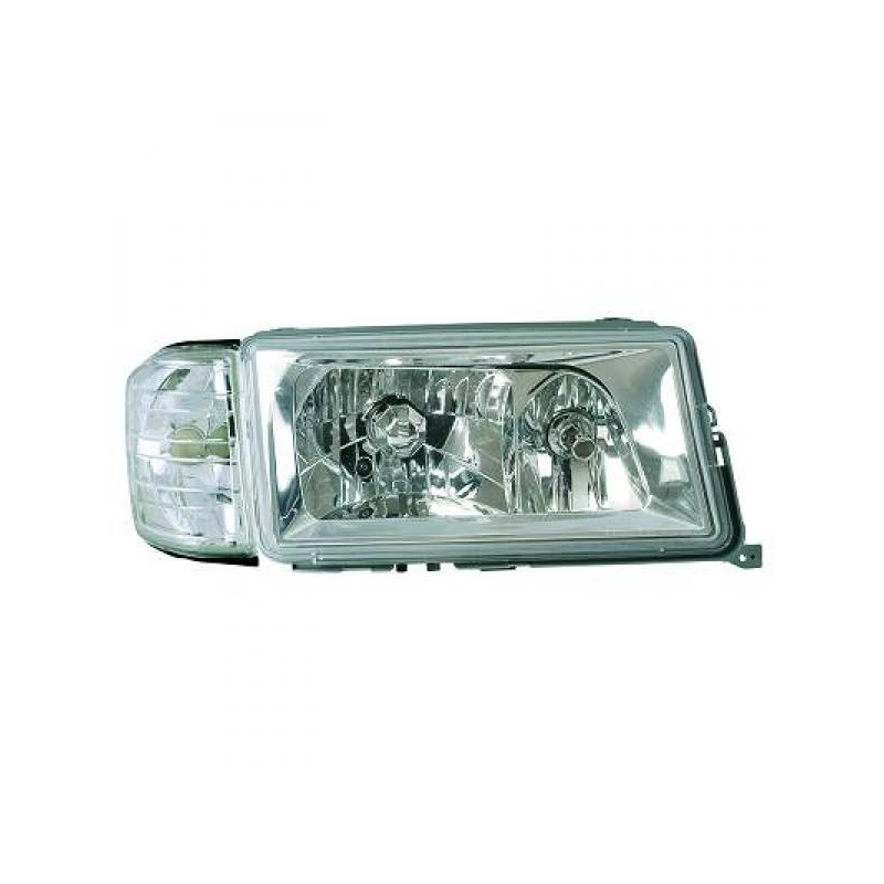 phares design, chrome, H4+H3, règl. électr., avec clign.    W201