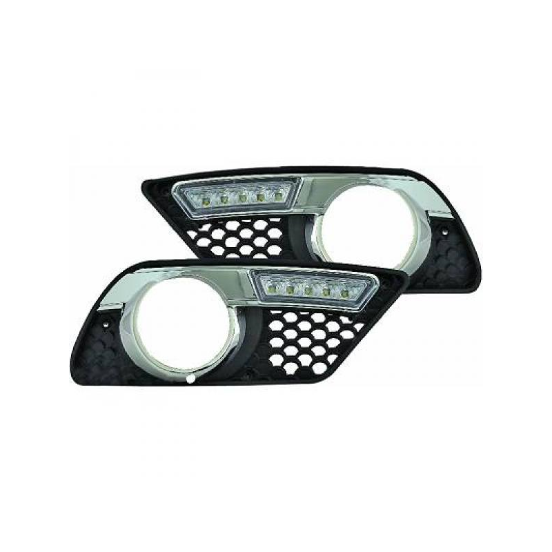 Feux diurnes Led avec grilles pour Mercedes Classe C W204 Pack AMg