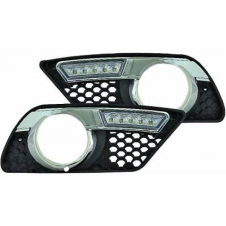 Feux diurnes Led avec grilles pour Mercedes Classe C W204 Pack AMg