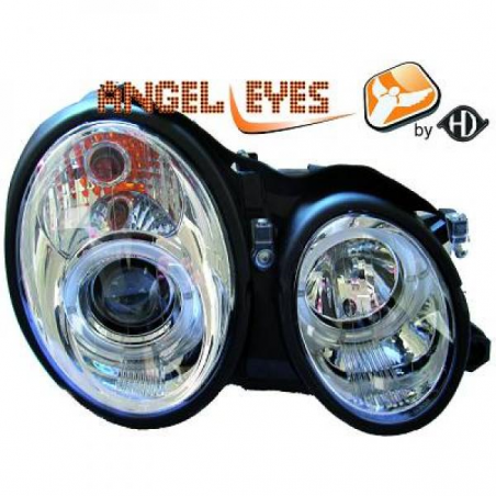 phares design, chrome, régl. man., anneaux W208 phares design, chrome, régl. man., anneaux W208