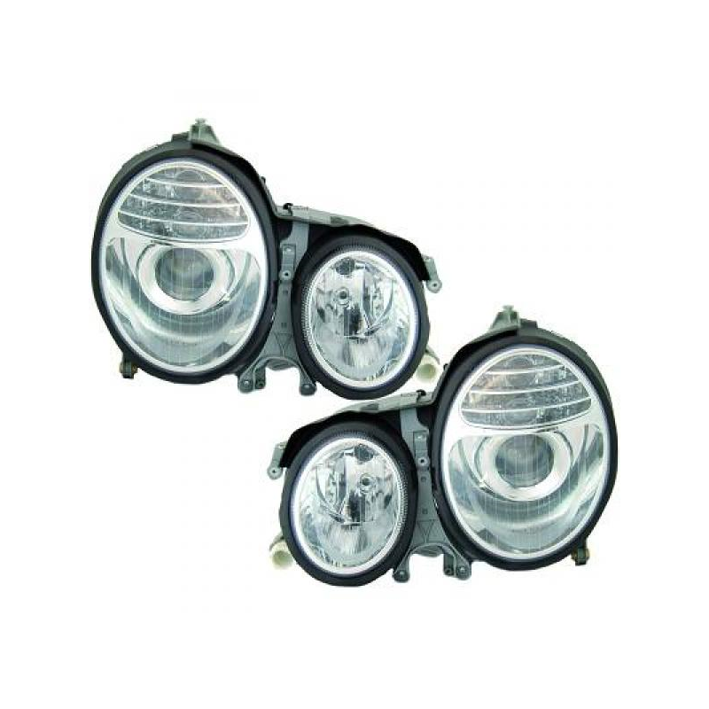 phares design, chrome, H7/H7, Look 211, règl. électr.,     W210,