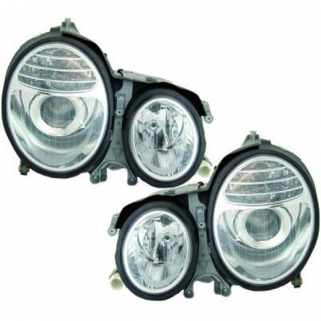 phares design, chrome, H7/H7, Look 211, règl. électr., W210, phares design, chrome, H7/H7, Look 211, règl. électr., W210,