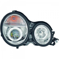 phares design, chrome, pour régl. électr., anneaux     W210