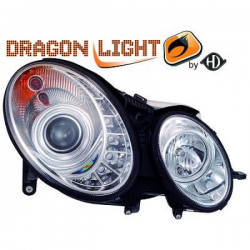 fari con LED diurni, DragonLights, chrome W211,