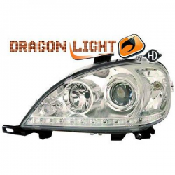 fari con LED diurni, DragonLights, chrome MERCEDES W163, 