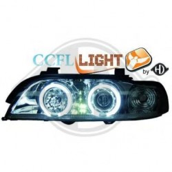 phares design angel eyes, CCFL Cool Lights, chrome, H1/H1, avec correct.   BMW E39,