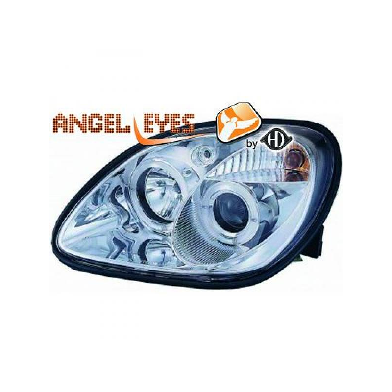 phares design, chrome,  H4, avec clign., pour règl. man.     SLK,