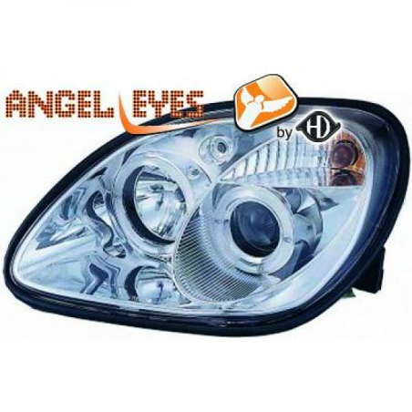 phares design, chrome, H4, avec clign., pour règl. man. SLK, phares design, chrome, H4, avec clign., pour règl. man. SLK,