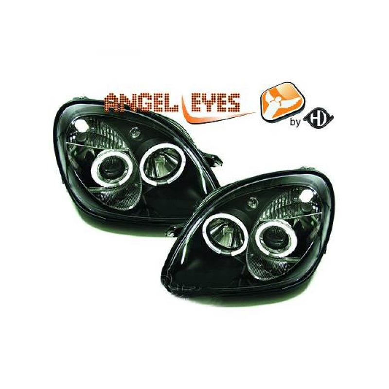phares design, noir,  H4, avec clign., pour règl. man.     SLK,