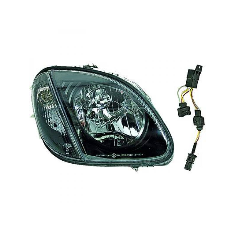 phares design, noir, régl. électr., H7/H7, avec clign.,   R170