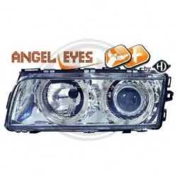  phares design XENON, chrome, correct. phare, ballast, anneaux       E38, 