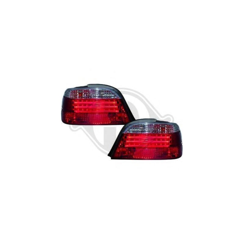  feux arrières design, rouge/blanc, LED            E38, 
