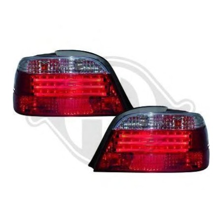 feux arrières design, rouge/blanc, LED E38, feux arrières design, rouge/blanc, LED E38,