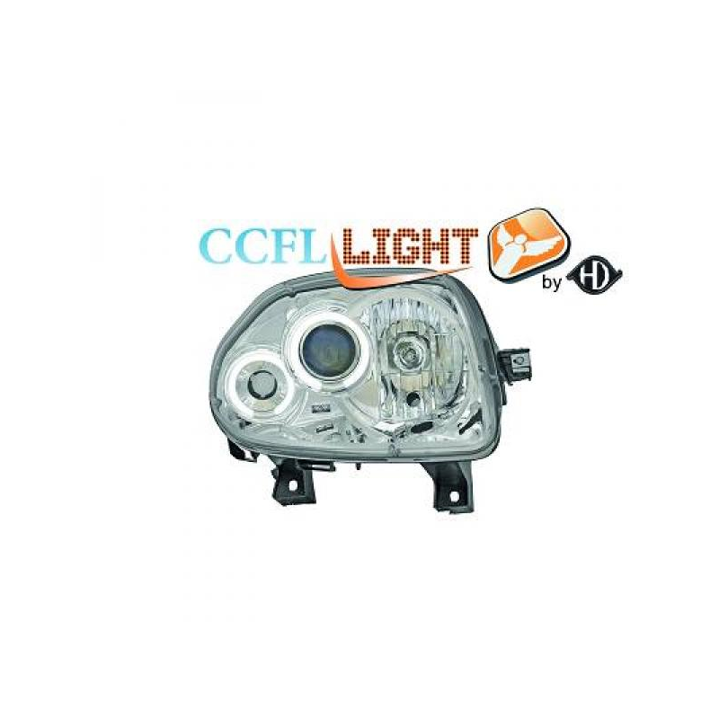 phares design angel eyes, CCFL Cool Lights, chrome, H1/H1    CLIO,