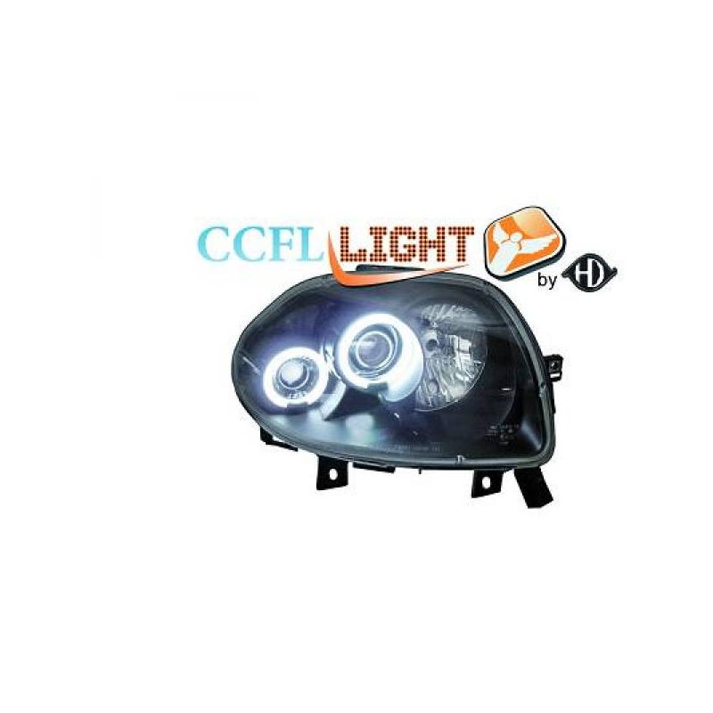 phares design angel eyes, CCFL Cool Lights, noir, H1/H1    CLIO,