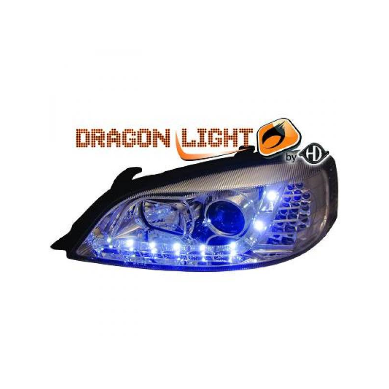 fari con LED diurni, DragonLights, chrome ASTRA G
