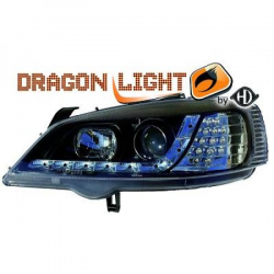 fari con LED diurni, DragonLights, nero ASTRA G