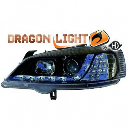 fari con LED diurni, DragonLights, nero ASTRA G fari con LED diurni, DragonLights, nero ASTRA G