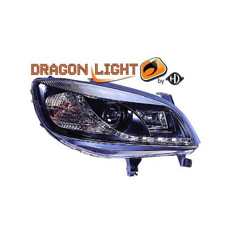 fari con LED diurni, DragonLights, nero OPEL ZAFIRA 
