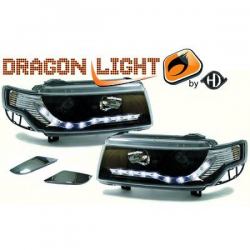 fari con LED diurni, DragonLights, nero PASSAT,