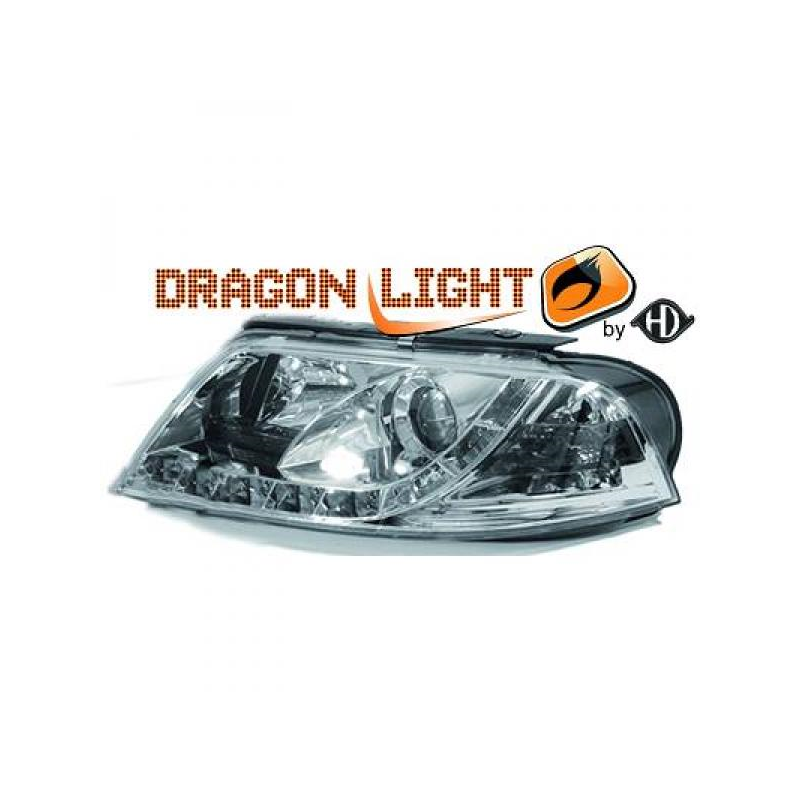 fari con LED diurni, DragonLights, chrome PASSAT