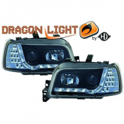 fari con LED diurni, DragonLights, nero, agg. elettr. CLIO IO