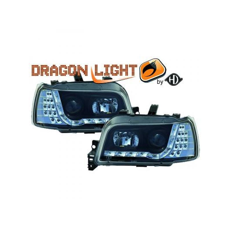 fari con LED diurni, DragonLights, nero, agg. elettr. CLIO IO