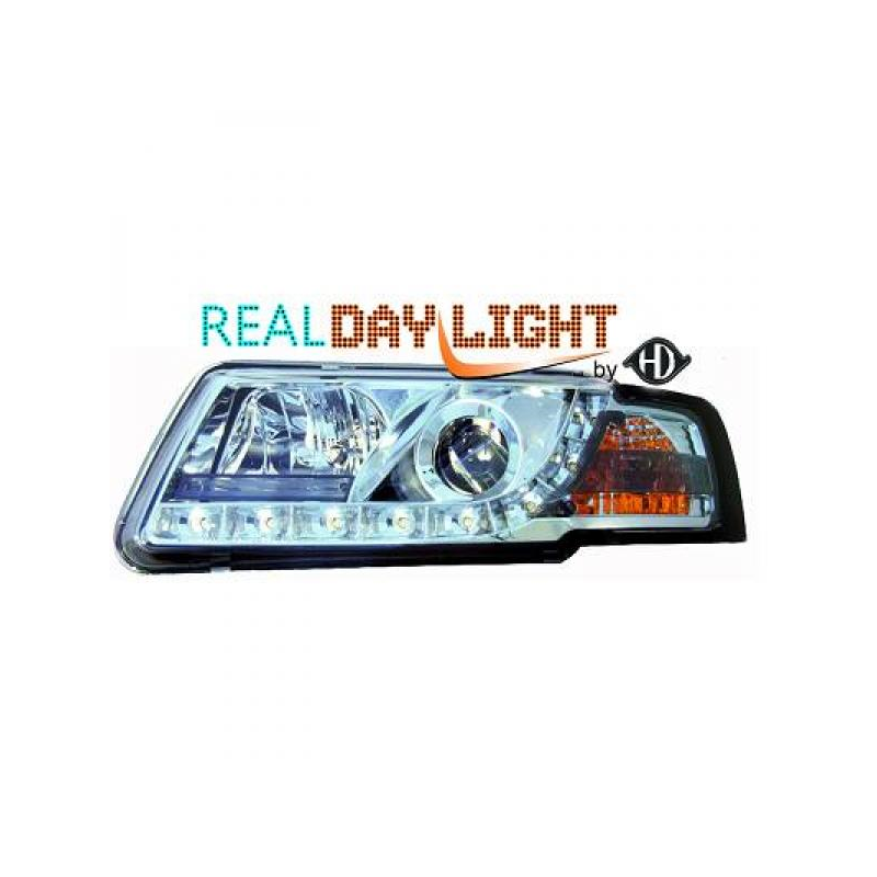 fari con LED diurni, DragonLights, chrome, VW Passat, 