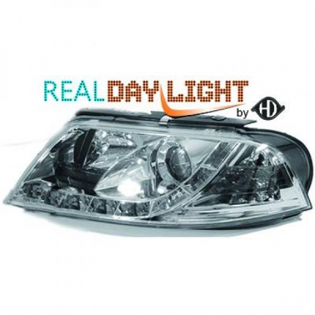 fari con LED diurni, DragonLights, chrome, VW Passat, 