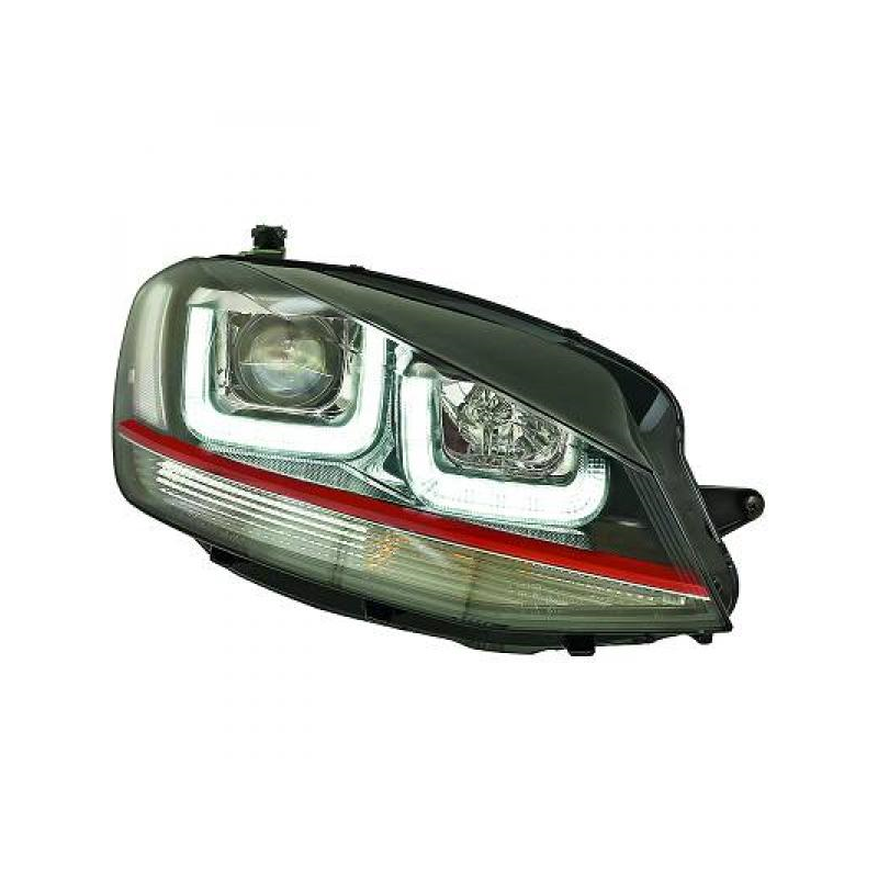 Phares VW GOLF 7 avec Feux diurne Led U style xenon (GTI + Cligno Led)