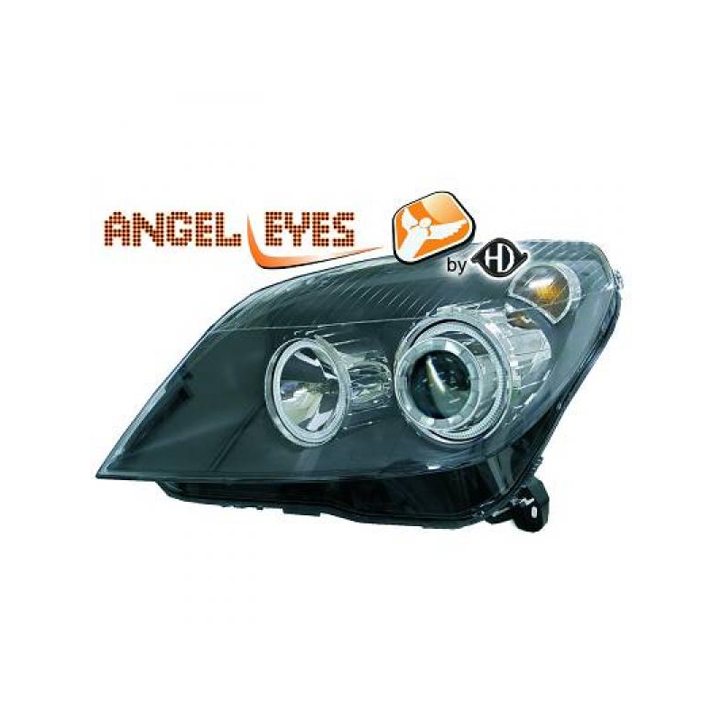 phares design, noir, H7+H1, correct. phare, anneaux        ASTRA, 