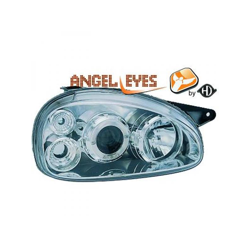 phares design, chrome, règl. électr., anneau      CORSA,