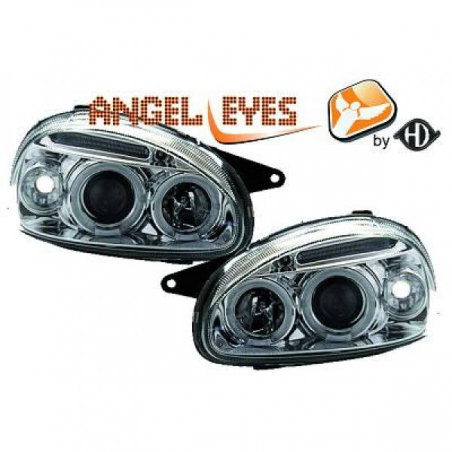 phares design, chrome, régl. man., anneaux CORSA, phares design, chrome, régl. man., anneaux CORSA,