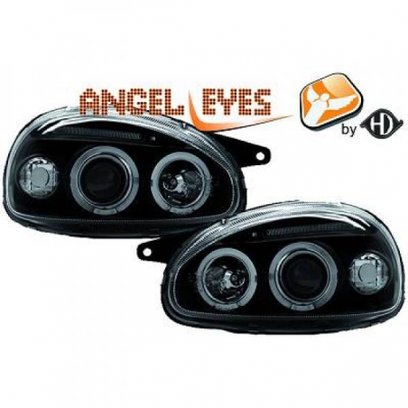 phares design, noir, régl. man., anneaux CORSA, phares design, noir, régl. man., anneaux CORSA,