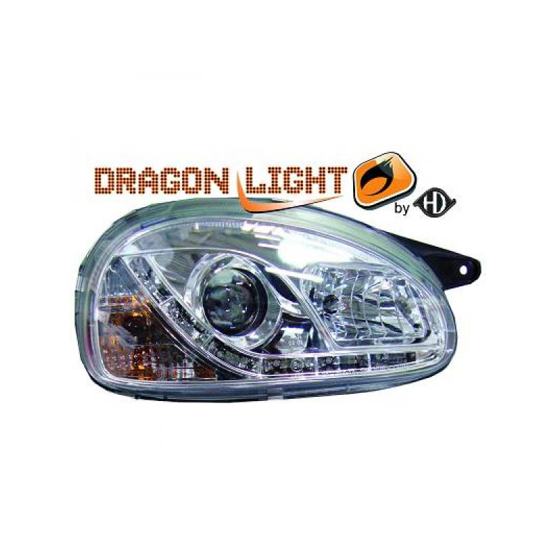 fari con LED diurni, chrome CORSA B