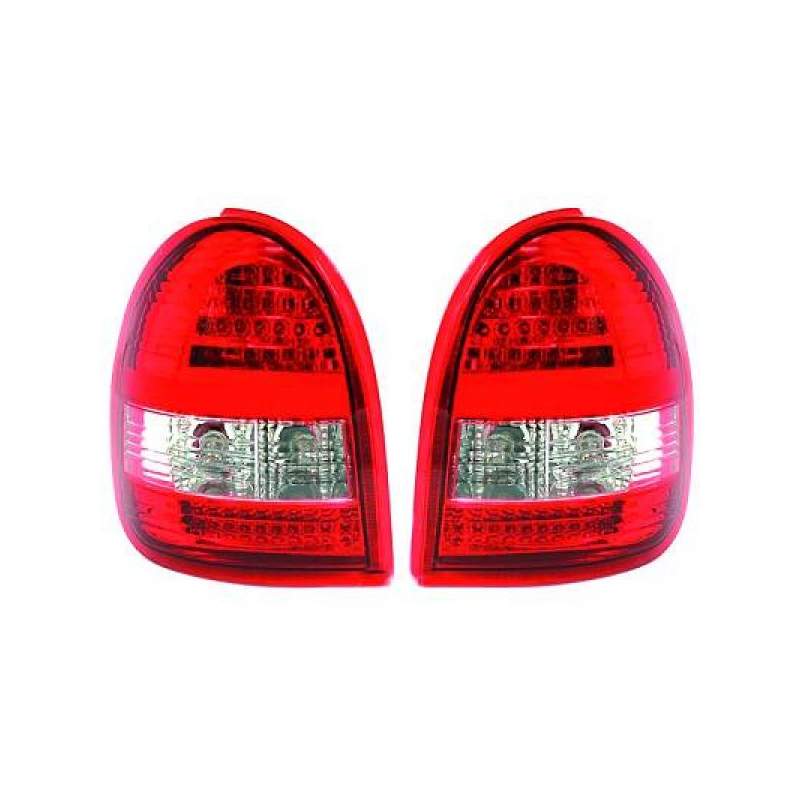 Feux arrière LED design rouge-blanc, Opel Corsa B 3-portes