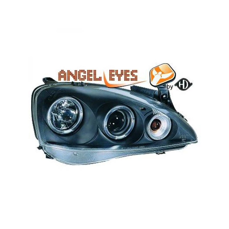 phares design, noir, clign., règl. électr., DE + anneaux      CORSA,