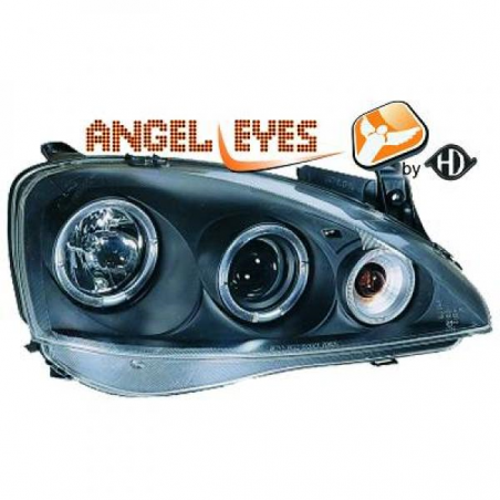 phares design, noir, clign., règl. électr., DE + anneaux CORSA, phares design, noir, clign., règl. électr., DE + anneaux CORSA,