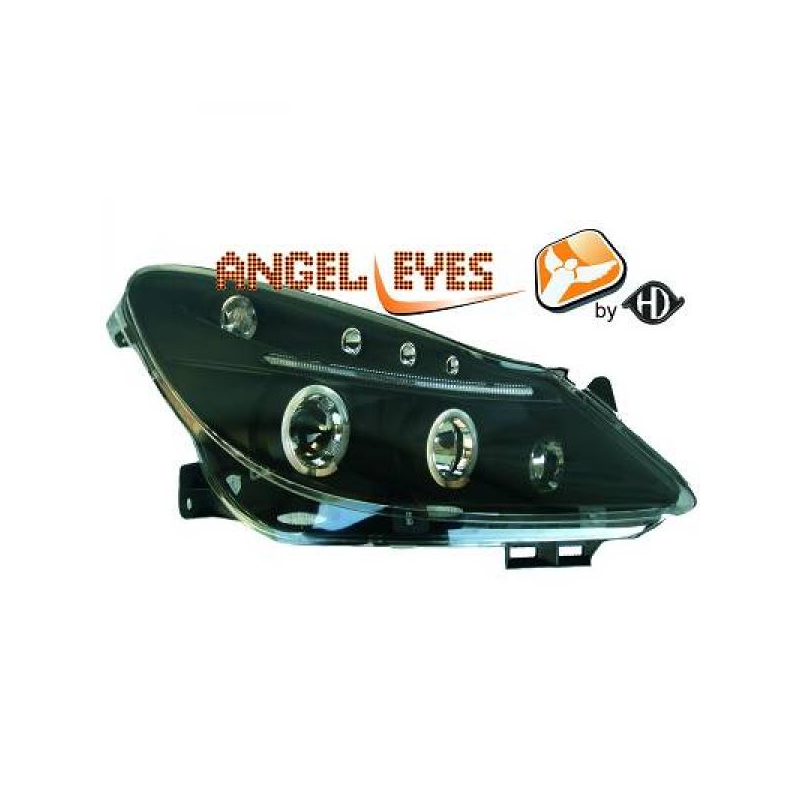 phares design, noir, pour régl. électr., avec clign., anneaux     CORSA D