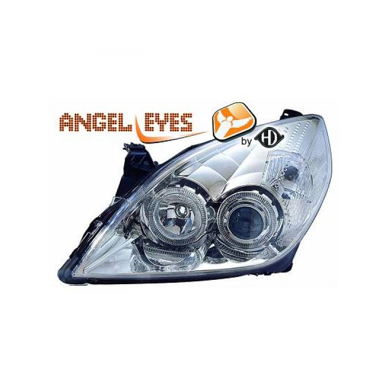 phares design, chrome, H7+H7, pour régl. éléctr., anneaux     VECTRA C